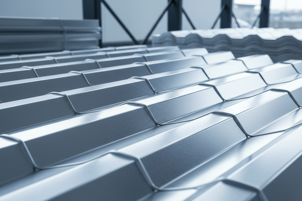 beautiful silver metalic roof sheet metal